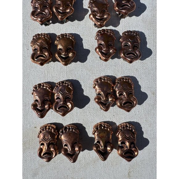 Renoir Copper Earrings - Lot of 8 Pairs - Curtain Call Renoir Signed Clip on - Picture 5 of 7